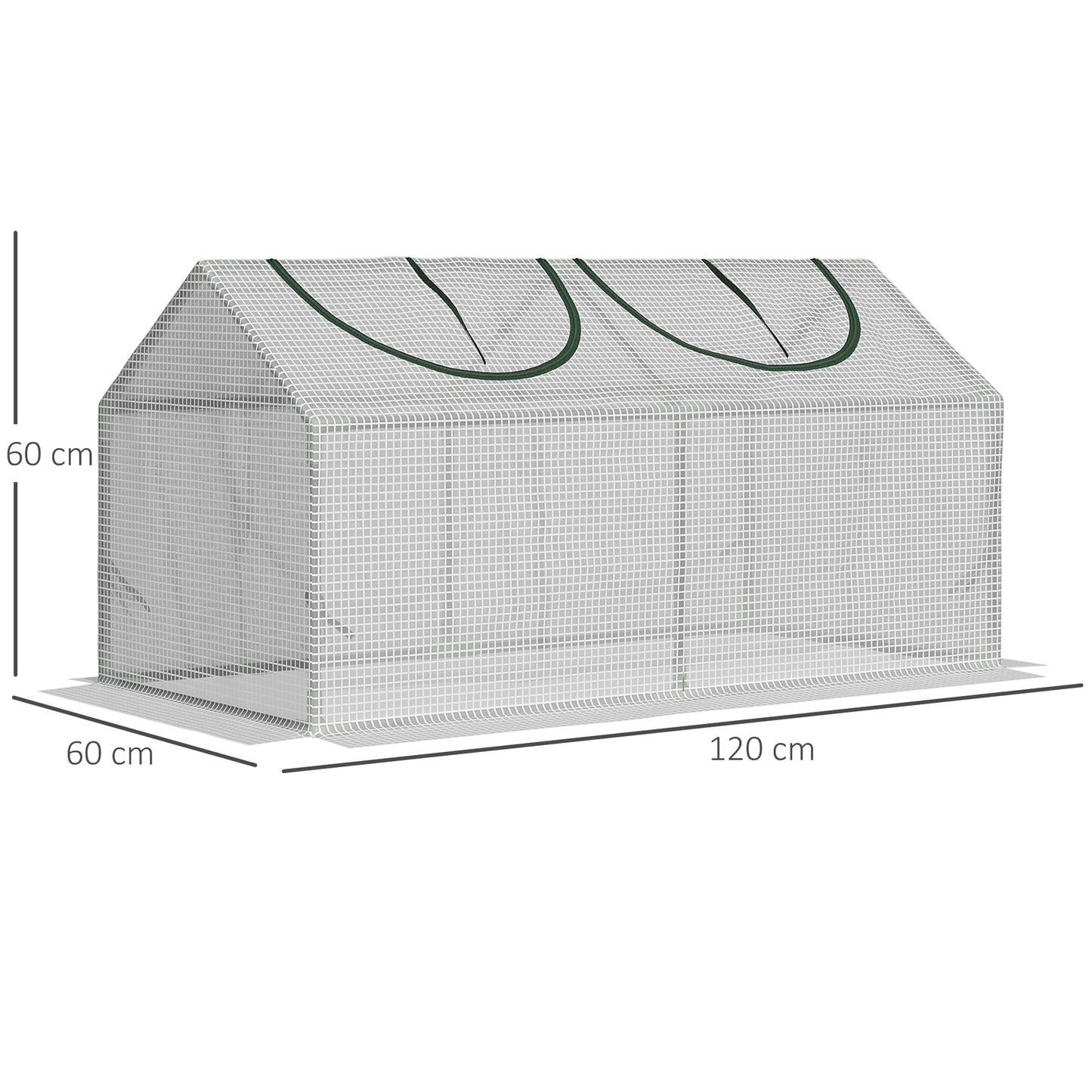 Sonniges Gewächshaus mit Fenster, PE-Netzfolie, Stahlfoliengewächshaus, Gewächshaus für Balkon, Garten, Tomatengewächshaus 120x60x60cm, Gewächshaus für Gemüse, Blumen und Pflanzen, weiß
