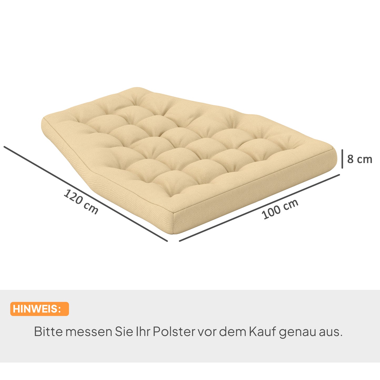 Outsunny Sitzkissen, Outdoor-Sitzkissen für Hängekörbe und Schaukelstühle, gepolstertes Outdoor-Kissen, beige