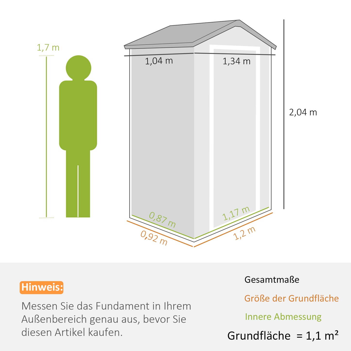 Outsunny kunststof tuinhuis 1,9 m² 134 x 104 x 204 cm gereedschapsschuur met zadeldakdeur weerbestendig tuinhuis buiten tuinhuis kast voor achtertuin buitenruimte donkergrijs