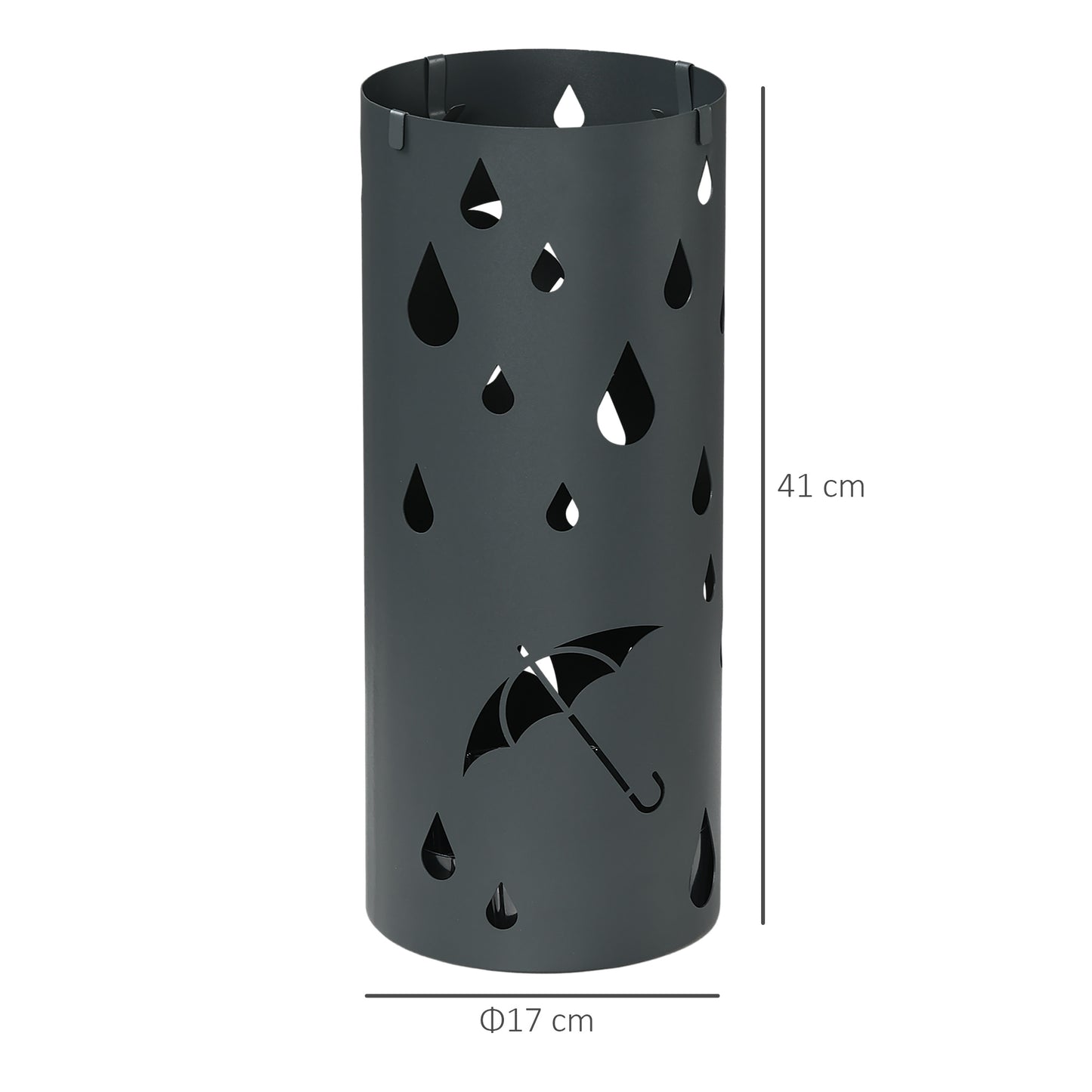 HOMCOM Schirmständer, Stahl, Säulenform, abnehmbare Bodenplatte, Ø 17 x 41 cm (H), grau