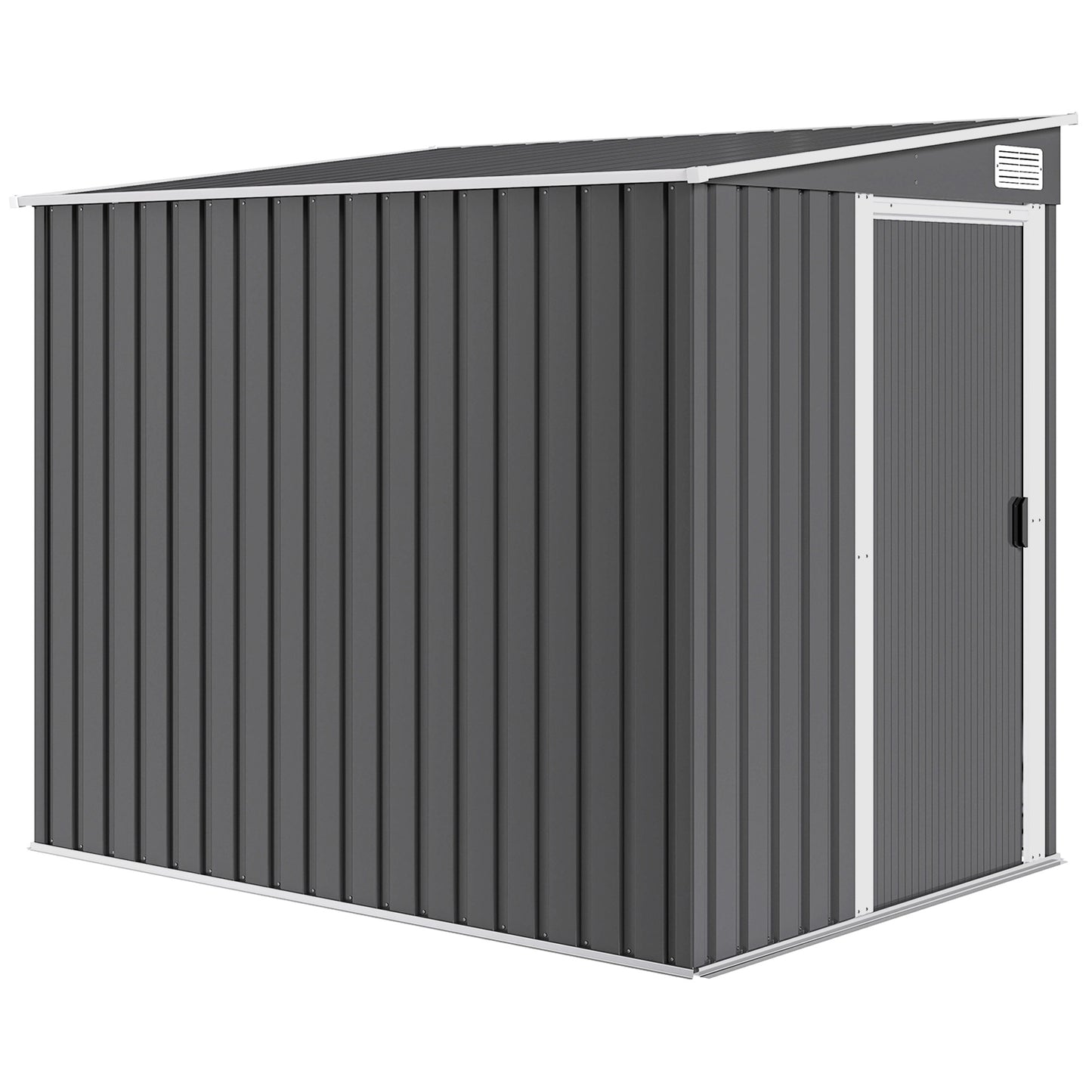 Outsunny metalen tuinhuis 2,81m² 154x206,5x181 cm gereedschapsschuur met lessenaarsdak en fundering
