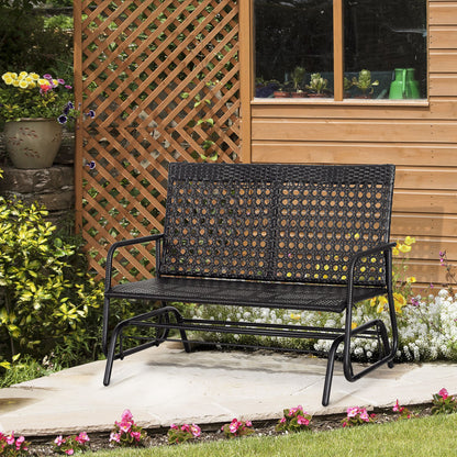 Outsunny Schaukelbank Gartenschaukel Gartenbank Sitzschaukel 2-Sitzer Polyrattan