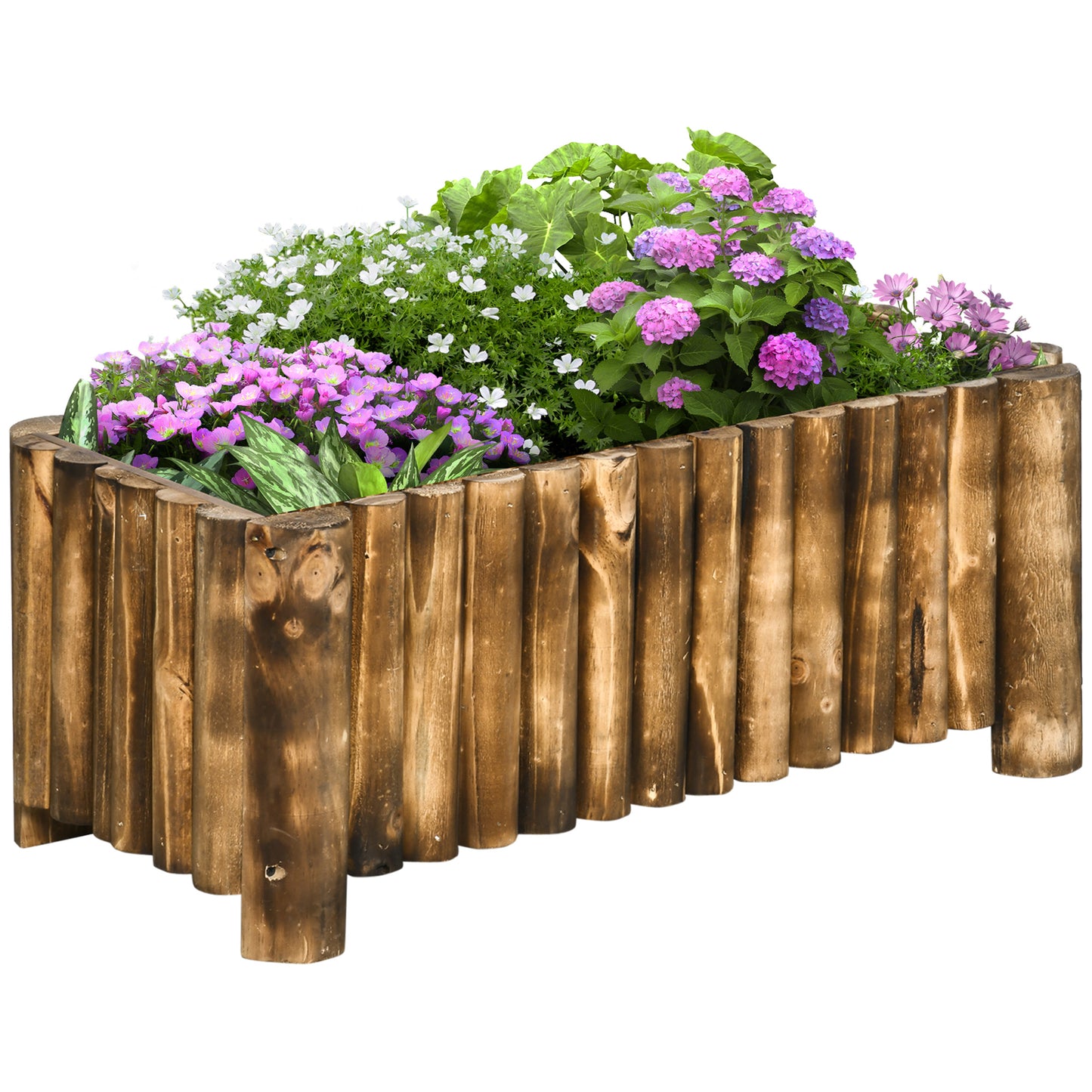 Outsunny Hochbeet, Kräuterbeet, Gemüsebeet, Blumenbeet, Pflanzkasten, Kiefernholz 78x35x30 cm