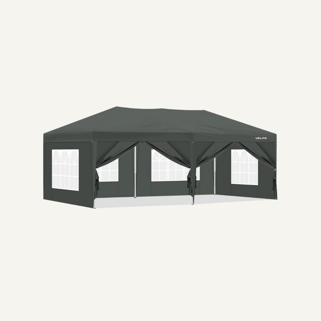 Partyzelt 6x3 grau - 800D wasserdichtes Segeltuch