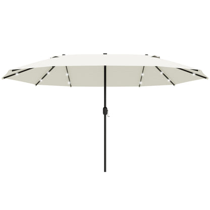 Outsunny ovale parasol, crèmewit, 440 x 256 cm