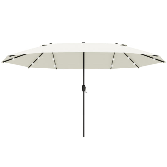 Ovaler Sonnenschirm von Outsunny, cremeweiß, 440 x 256 cm