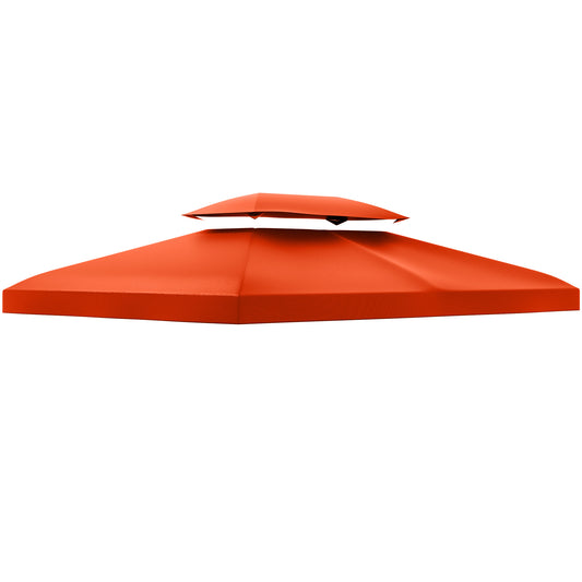 Outsunny vervangingsdak voor tuinpaviljoens 3x4m polyester koffie