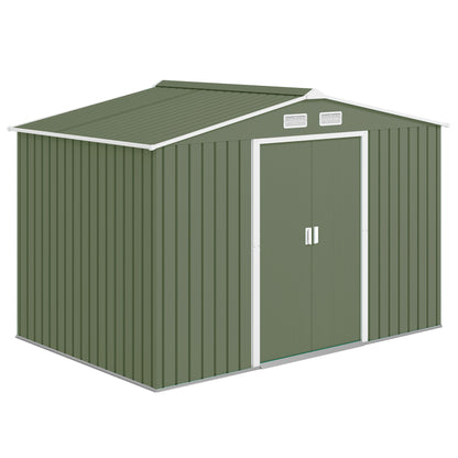 Outsunny Tuinhuis met Schuifdeuren 2,77 x 1,95 x 1,92 cm Metaal Lichtgroen