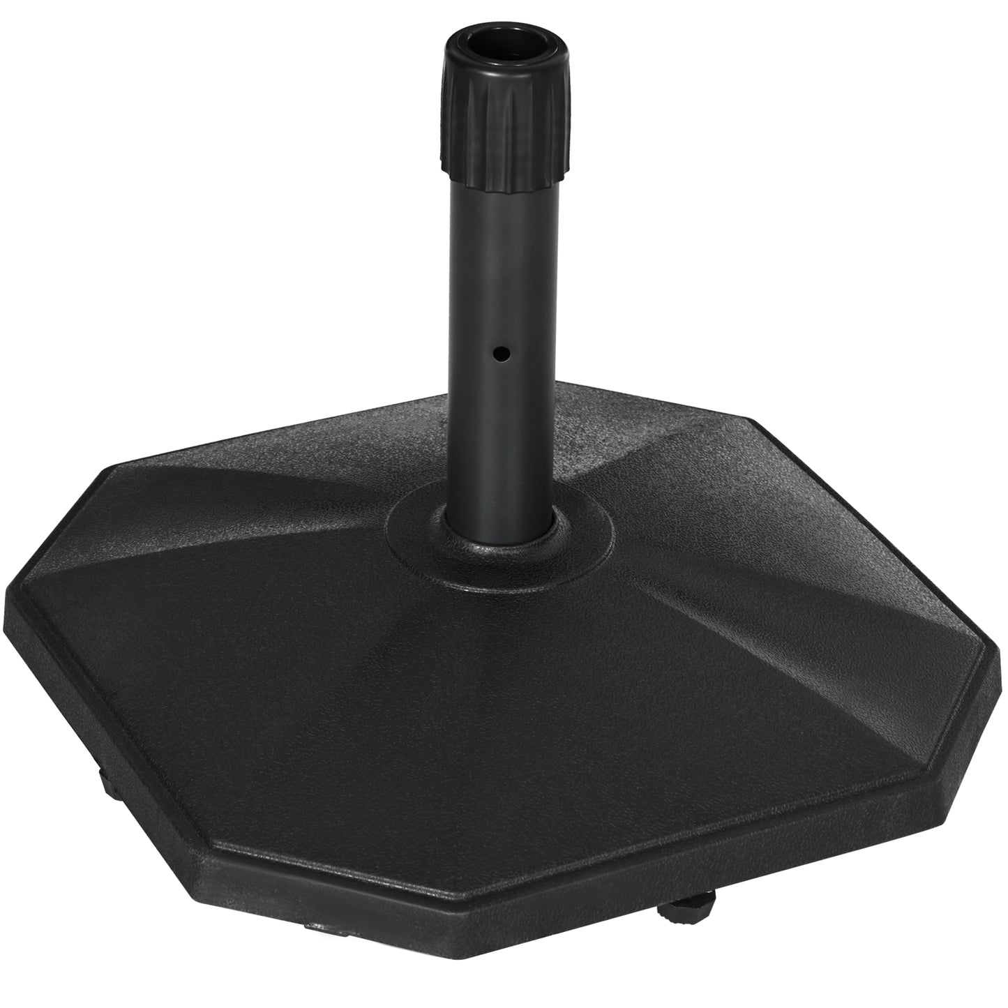 Outsunny paraplubak, 18 kg, cementvulling, compact ontwerp, kunststof behuizing, zwart, 45,5 x 45,5 x 33 cm