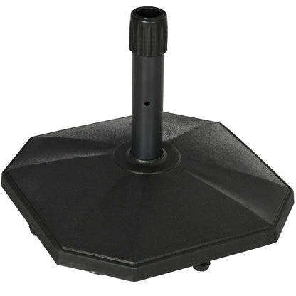 Outsunny paraplubak, 18 kg, cementvulling, compact ontwerp, kunststof behuizing, zwart, 45,5 x 45,5 x 33 cm