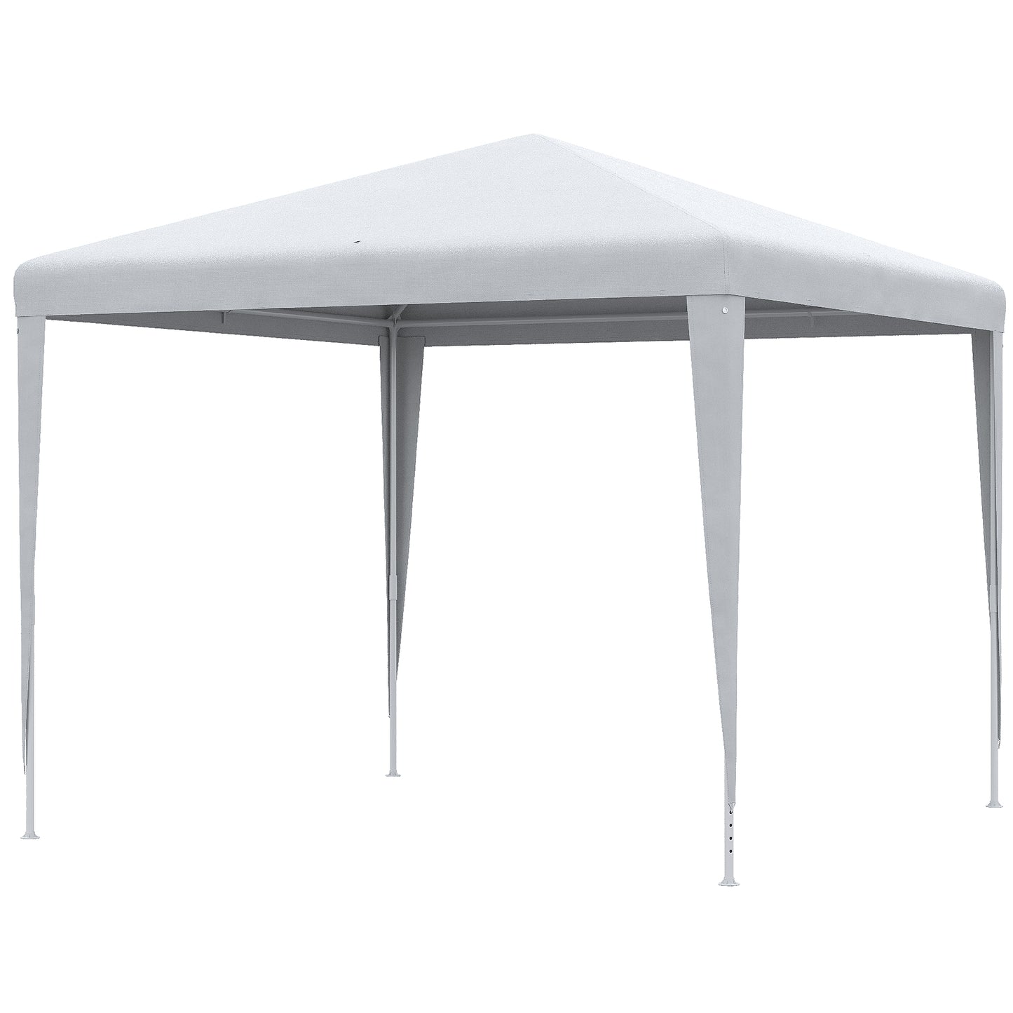 Outsunny Pavilion 2,7x2,7m Rechthoekige waterafstotende, stevige winterbestendige paviljoentent, tuintent, tuinpaviljoen, partytent voor kamperen, tuin, wit