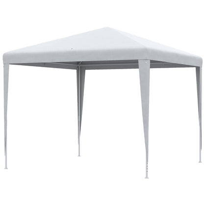 Outsunny Pavilion 2,7x2,7m Rechthoekige waterafstotende, stevige winterbestendige paviljoentent, tuintent, tuinpaviljoen, partytent voor kamperen, tuin, wit