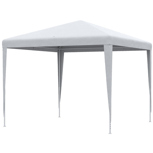 Outsunny Pavilion 2,7x2,7m Rechthoekige waterafstotende, stevige winterbestendige paviljoentent, tuintent, tuinpaviljoen, partytent voor kamperen, tuin, wit