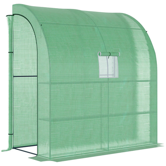 Outsunny Foil Greenhouse, Tomato Greenhouse with Mesh Window, Greenhouse with Roller Doors, Pre-Growing Greenhouse with UV Protection, Green, 200 x 100 x 215 cm