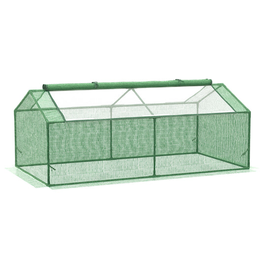 Outsunny Foil Greenhouse with Window, Tomato Greenhouse, Growing Box, 180 x 90 x 70 cm, Green