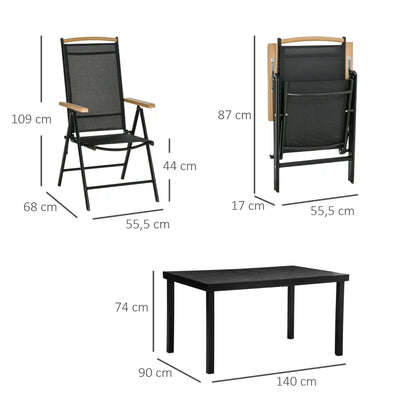Outsunny faltbares Gartenset, 7-teilig