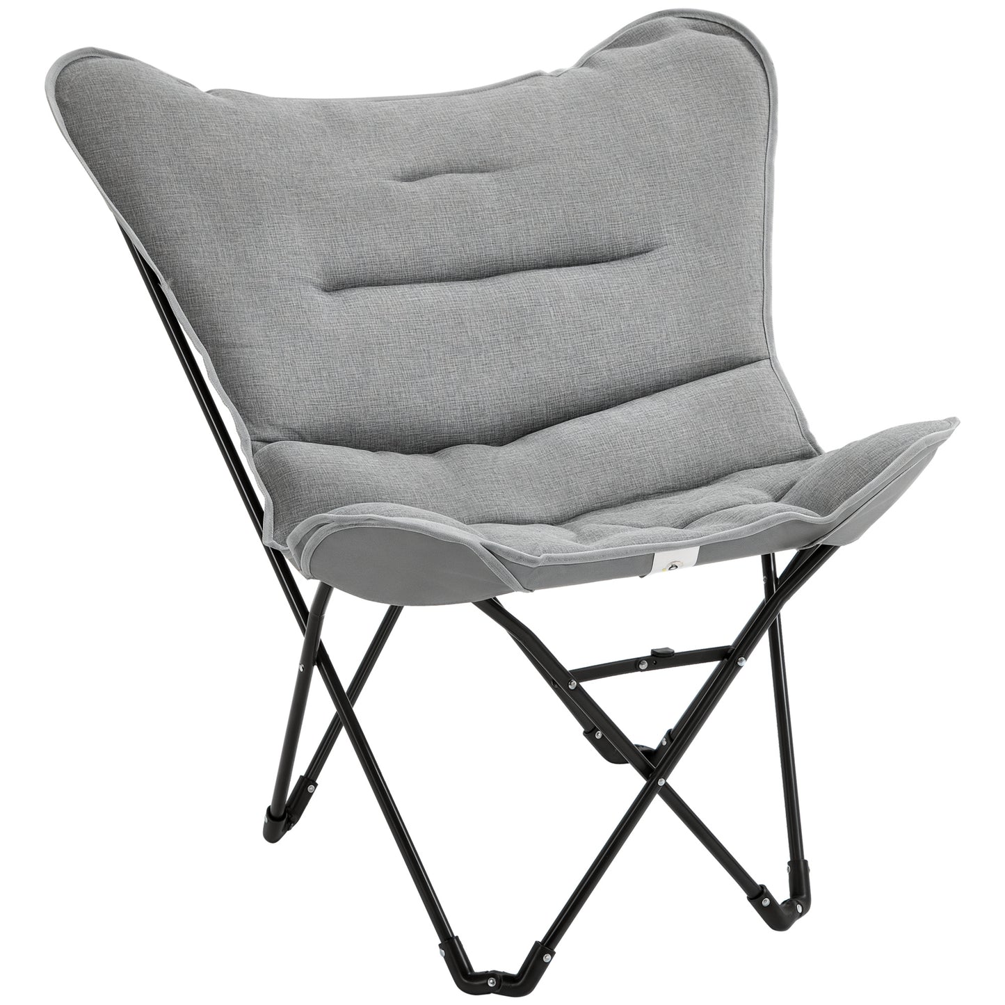 Outsunny opvouwbare stoel, opvouwbare kampeerstoel, gevoerde opvouwbare stoel voor buiten, draagvermogen tot 120 kg, robuuste visstoel, tuinstoel voor tuin, camping, strand