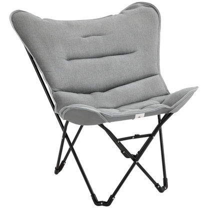 Outsunny opvouwbare stoel, opvouwbare kampeerstoel, gevoerde opvouwbare stoel voor buiten, draagvermogen tot 120 kg, robuuste visstoel, tuinstoel voor tuin, camping, strand