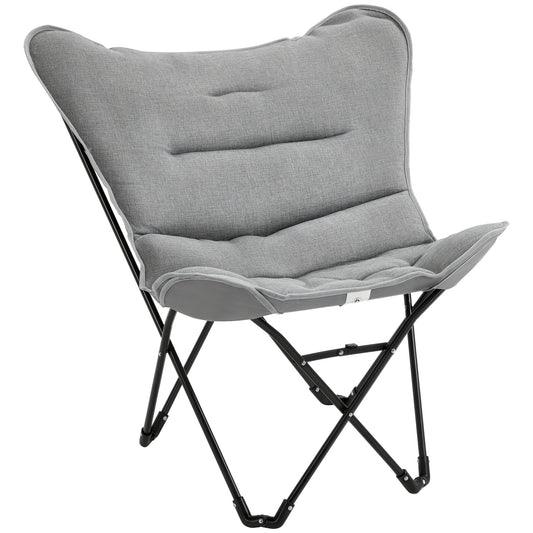 Outsunny opvouwbare stoel, opvouwbare kampeerstoel, gevoerde opvouwbare stoel voor buiten, draagvermogen tot 120 kg, robuuste visstoel, tuinstoel voor tuin, camping, strand