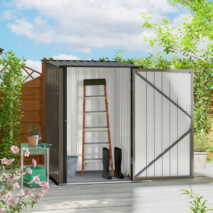 Outsunny stalen tuinhuis 100 x 103 x 160cm bruin