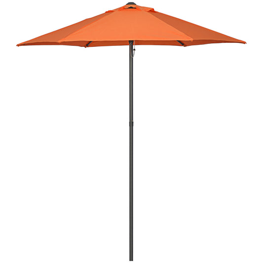 Outsunny Sonnenschirm Ø196 cm, sechseckiger Balkonschirm für Strand, Balkon, Garten, orange