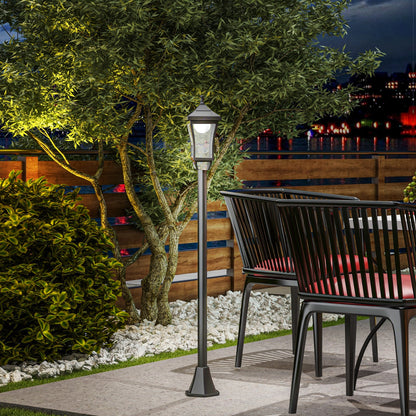Outsunny Solar-Gartenlaterne 127 cm Gartenlampe mit kaltweißem LED-Licht, Lichtsensor IP44 wasserdicht