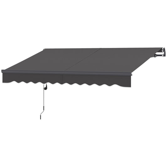 Outsunny Klemmmarkise mit Handkurbel, elektrisch höhenverstellbar, Gelenkarmmarkise, 300 cm breit, dunkelgrau
