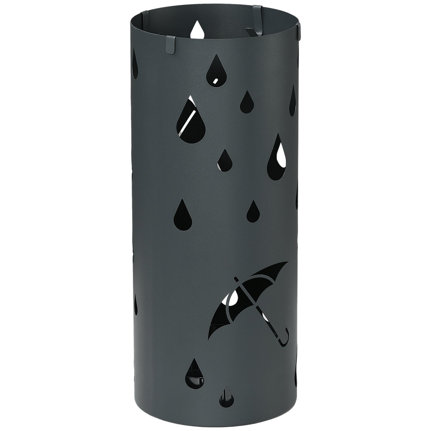 HOMCOM Schirmständer, Stahl, Säulenform, abnehmbare Bodenplatte, Ø 17 x 41 cm (H), grau