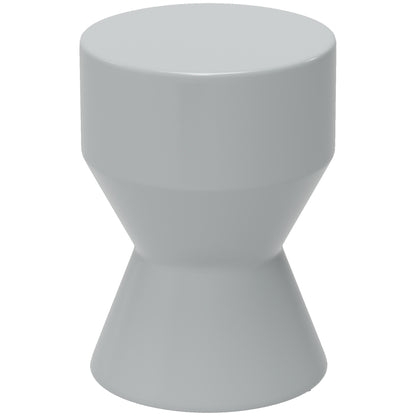 Outsunny Keramik-Gartenhocker, Tragkraft bis 120 kg, Ø 33 x 45,5 cm, wetterfest, Sanduhrform, hellgrau
