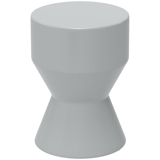 Outsunny Keramik-Gartenhocker, Tragkraft bis 120 kg, Ø 33 x 45,5 cm, wetterfest, Sanduhrform, hellgrau