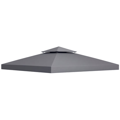 Outsunny Ersatzdach für 3x3 m Pavillon, wasserabweisendes Pavillondach für Metallpavillons, Ersatzdach für Gartenpavillons, Partyzelte, Gartenzelte, Polyester, dunkelgrau