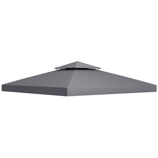 Outsunny Ersatzdach für 3x3 m Pavillon, wasserabweisendes Pavillondach für Metallpavillons, Ersatzdach für Gartenpavillons, Partyzelte, Gartenzelte, Polyester, dunkelgrau