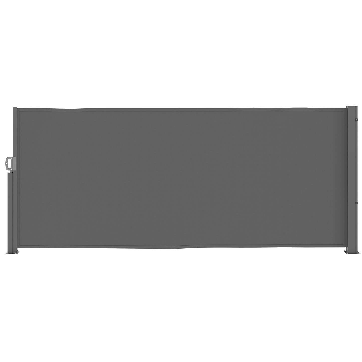 Outsunny Ausziehbare Seitenmarkise, blickdicht, Wandmontage, Sichtschutz, beschichtet, 300 x 140 cm, Dunkelgrau