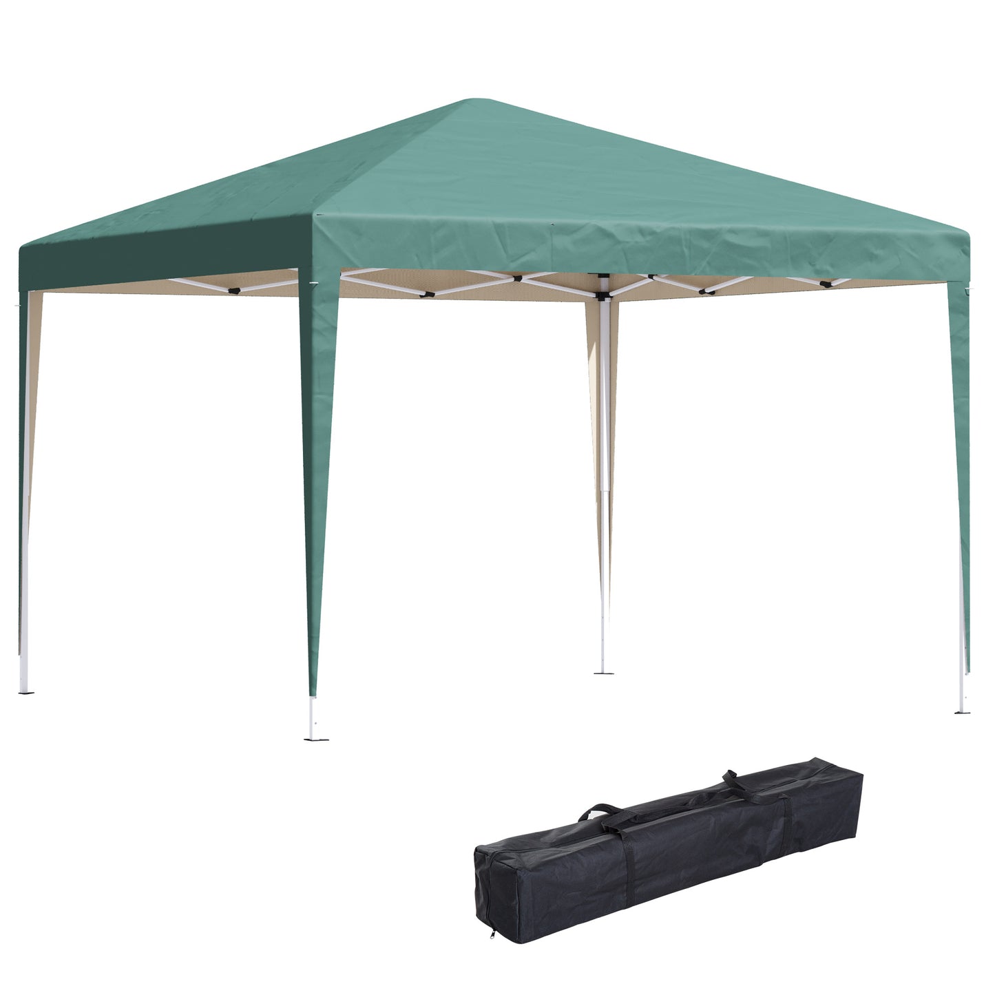 Outsunny Pavilion, 2,95 x 2,95 m opvouwbaar paviljoen, tuinpaviljoen, feesttent, UV-bescherming, staal + Oxford-stof, groen