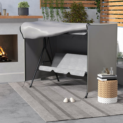 Outsunny beschermhoes voor tuinschommel, scheurvast, weerbestendig, Tex-Lock systeem, 205x124x164 cm, grijs