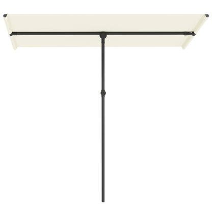 Outsunny Sonnenschirm, um 180 Grad drehbar, höhenverstellbar, Gartenschirm mit Aluminiumstange, 150 x 205 cm, beige