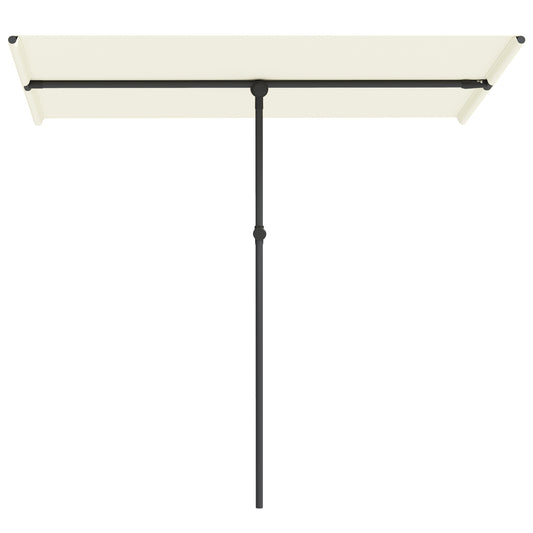 Outsunny Sonnenschirm, um 180 Grad drehbar, höhenverstellbar, Gartenschirm mit Aluminiumstange, 150 x 205 cm, beige