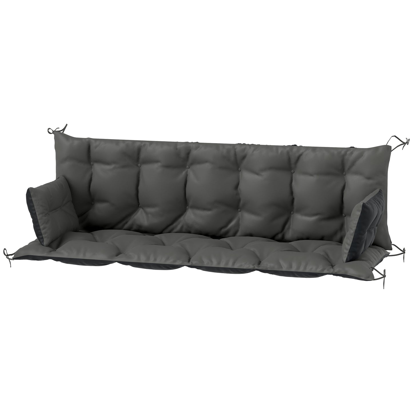 Outsunny Outdoor Kussenset voor Bank of Hollywood Schommel, Tweekleurig, Polyester, Schuim, 180 x 110 x 8 cm, Donkergrijs