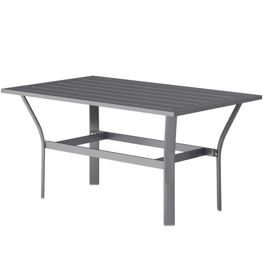 Outsunny Beistelltisch aus Metall, Balkontisch mit Lattenrost, wetterfest, Couchtisch, Gartentisch, 91,5 x 55 x 45 cm, dunkelgrau