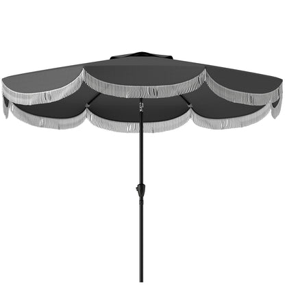 Outsunny Sonnenschirm Ø269 cm, UV-Schutz, achteckiger Balkonschirm, Gartensonnenschirm, dunkelgrau