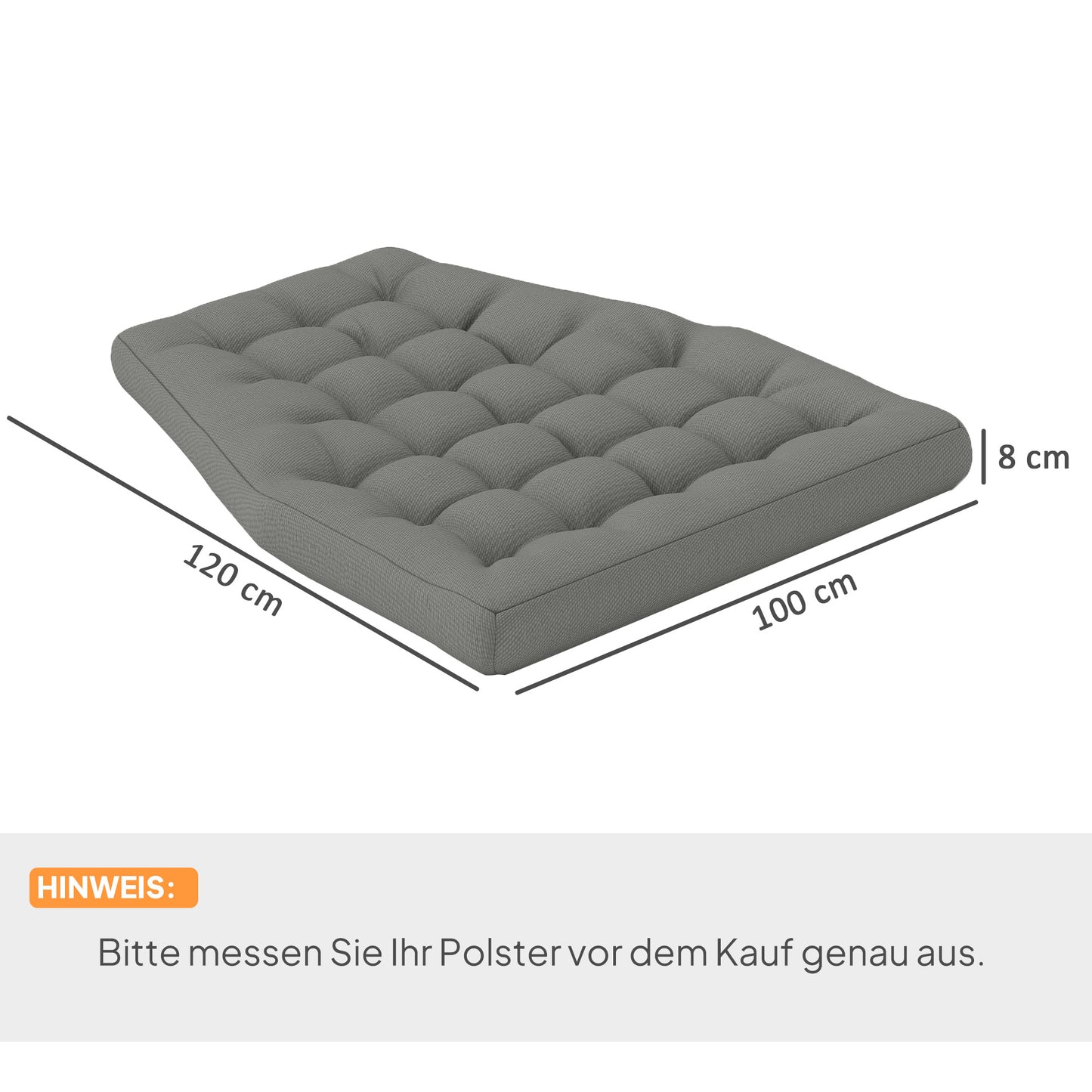 Outsunny Sitzkissen, Outdoor-Sitzkissen, für Hängekörbe und Schaukelstühle, gepolstertes Outdoor-Kissen, grau