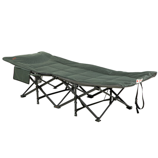 Outsunny ligstoel, opvouwbaar, verstelbare rugleuning, met bekerhouder, tot 120 kg, 68 x 186 x 48 cm, grijs