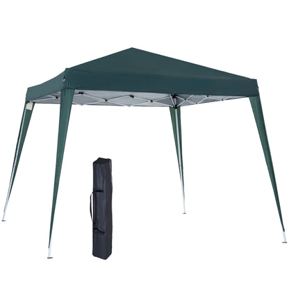 Outsunny Faltpavillon 2,4 x 2,4 m, Faltzelt mit UV-Schutz, Partyzelt inklusive Tragetasche für Garten und Balkon, Stahlgrün