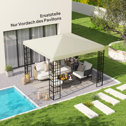 Outsunny 3 x 3 m vervangend zeil voor prieel, zeil voor tuinprieel, met afwateringsgaten, UPF30+, crèmewit