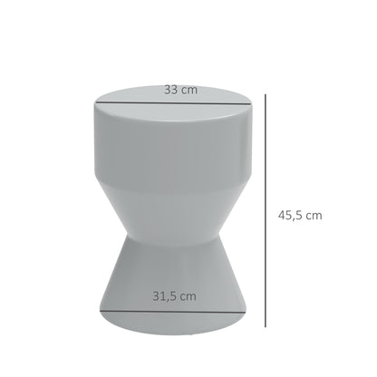 Outsunny Keramik-Gartenhocker, Tragkraft bis 120 kg, Ø 33 x 45,5 cm, wetterfest, Sanduhrform, hellgrau
