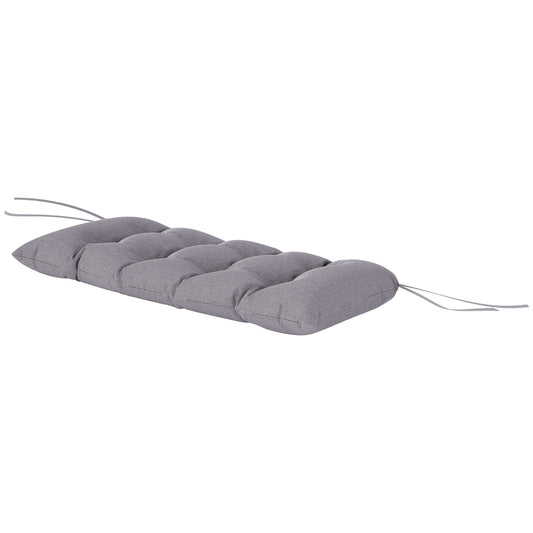 Outsunny Bankkissen 105 x 46 x 12,5 cm, Bankkissen mit Gurten, Sitzkissen für Gartenmöbel und Bänke, grau