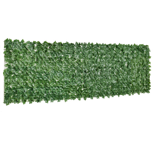 Künstliche Sichtschutzhecke von Outsunny, UV-beständiger Sichtschutz, grüner Balkonschutz, laubbedeckter Sichtschutzzaun, Sichtschutzhecke, künstliche Mauer 300 x 100 cm für Gartenhochzeiten