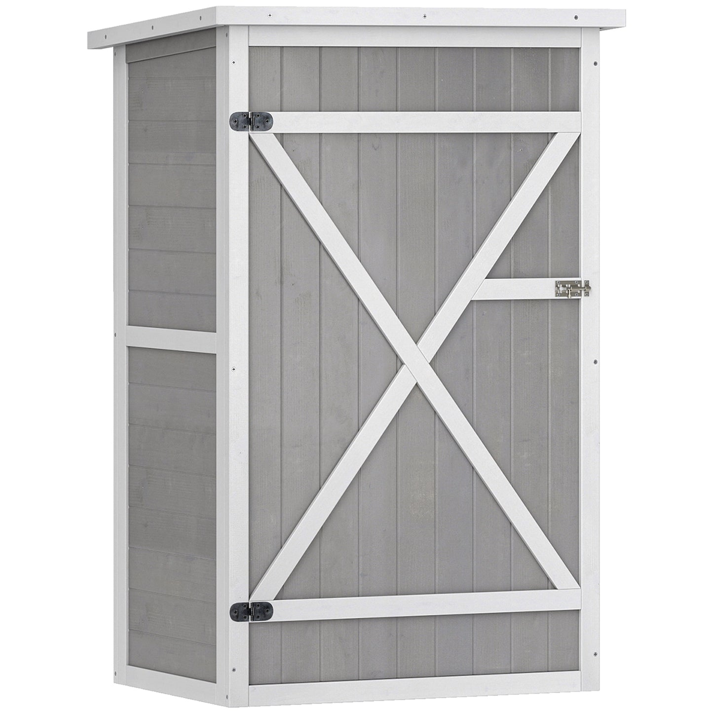 Outsunny Gartenhaus mit Brettern, wetterfest, 75 x 56 x 115 cm, grau