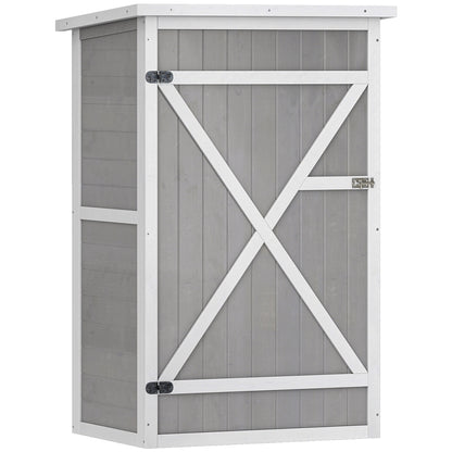 Outsunny Gartenhaus mit Brettern, wetterfest, 75 x 56 x 115 cm, grau