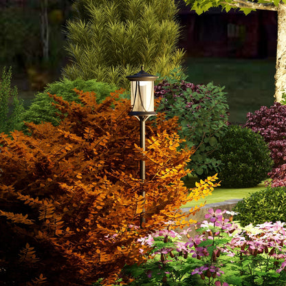 Outsunny Solar-Außenleuchte, LED, automatischer Betrieb, wetterfest, 6 Stunden Leuchtdauer, 17 x 17 x 127 cm (B x T x H), Schwarz